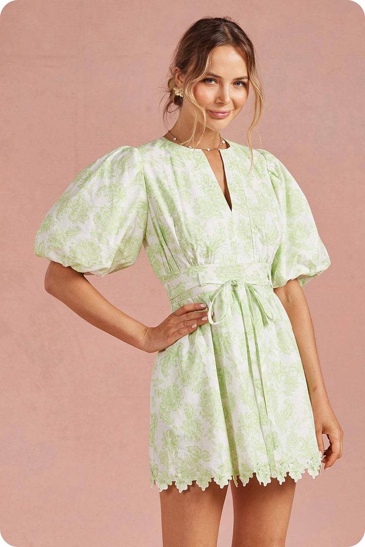 Scarlett Lace Puff Mini Dress