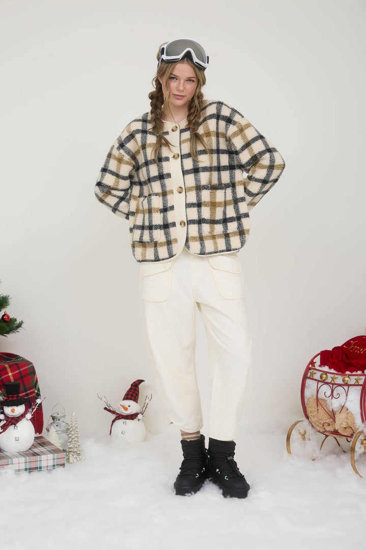 Maddy Plaid Button Down Jacket