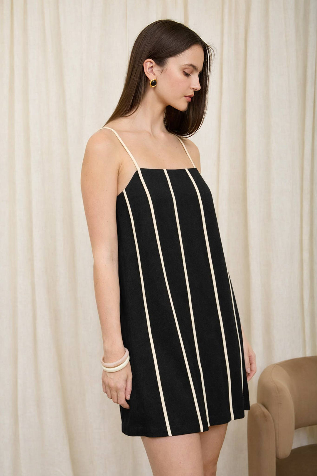 Esme Stripes Linen Mini Dress