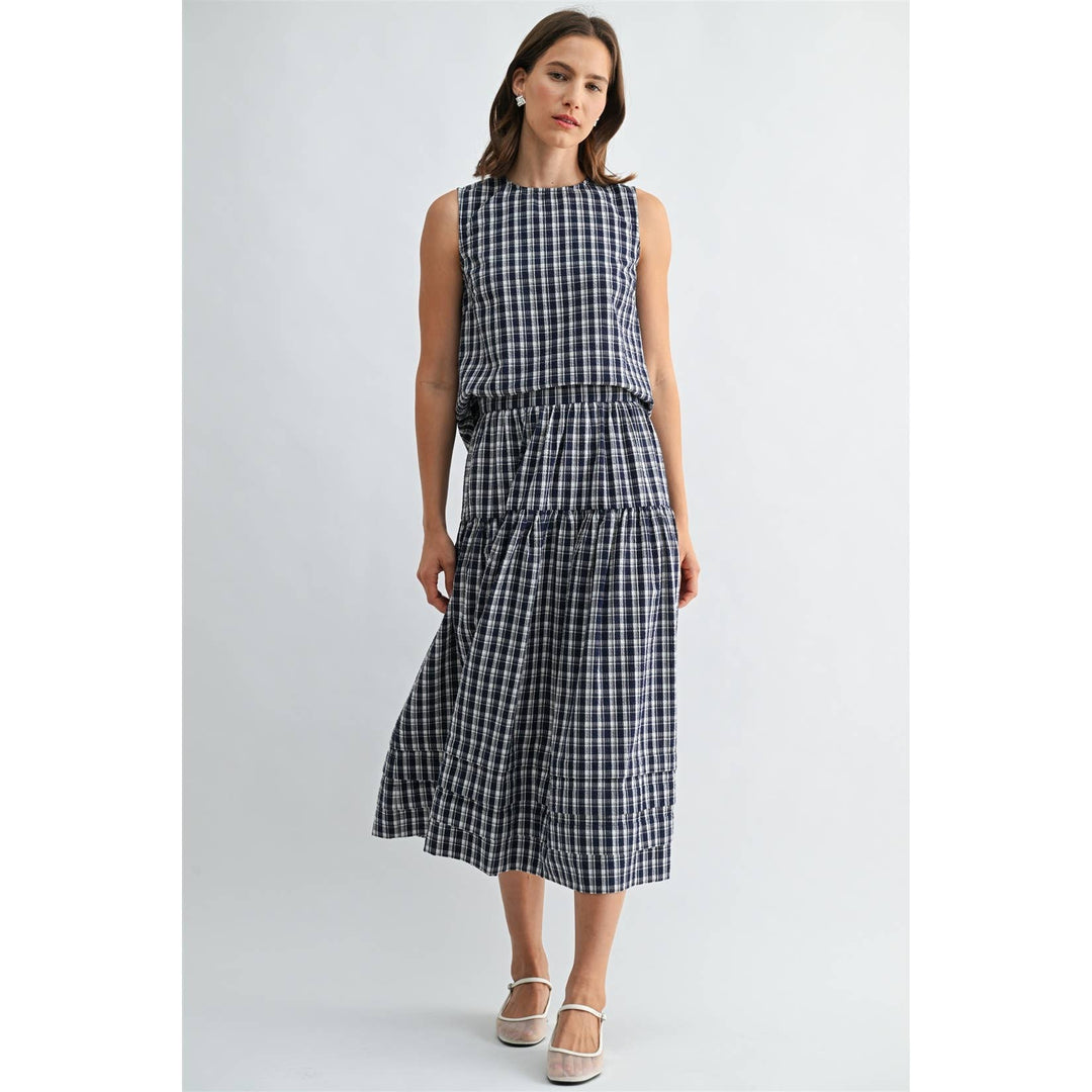 Belle Gingham Midi Skirt