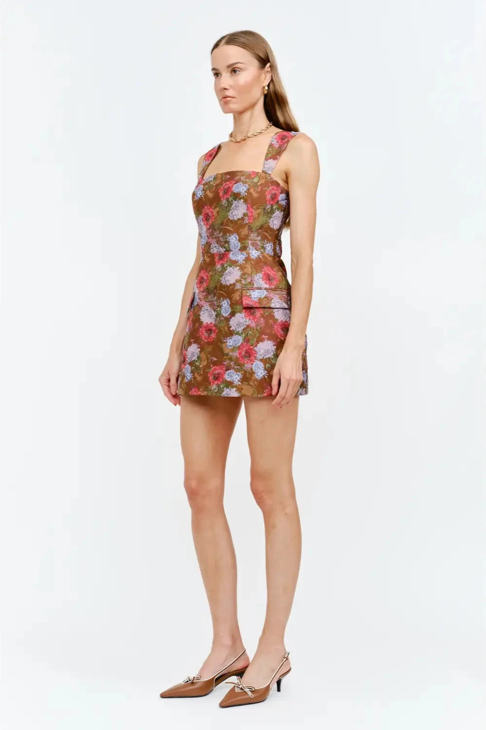 Romony Floral Print Mini Dress