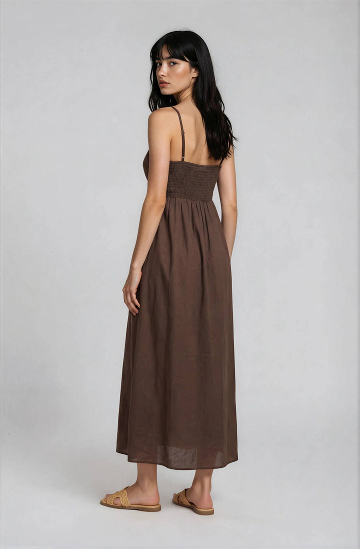 Aileen Pintuck Detail Midi Dress