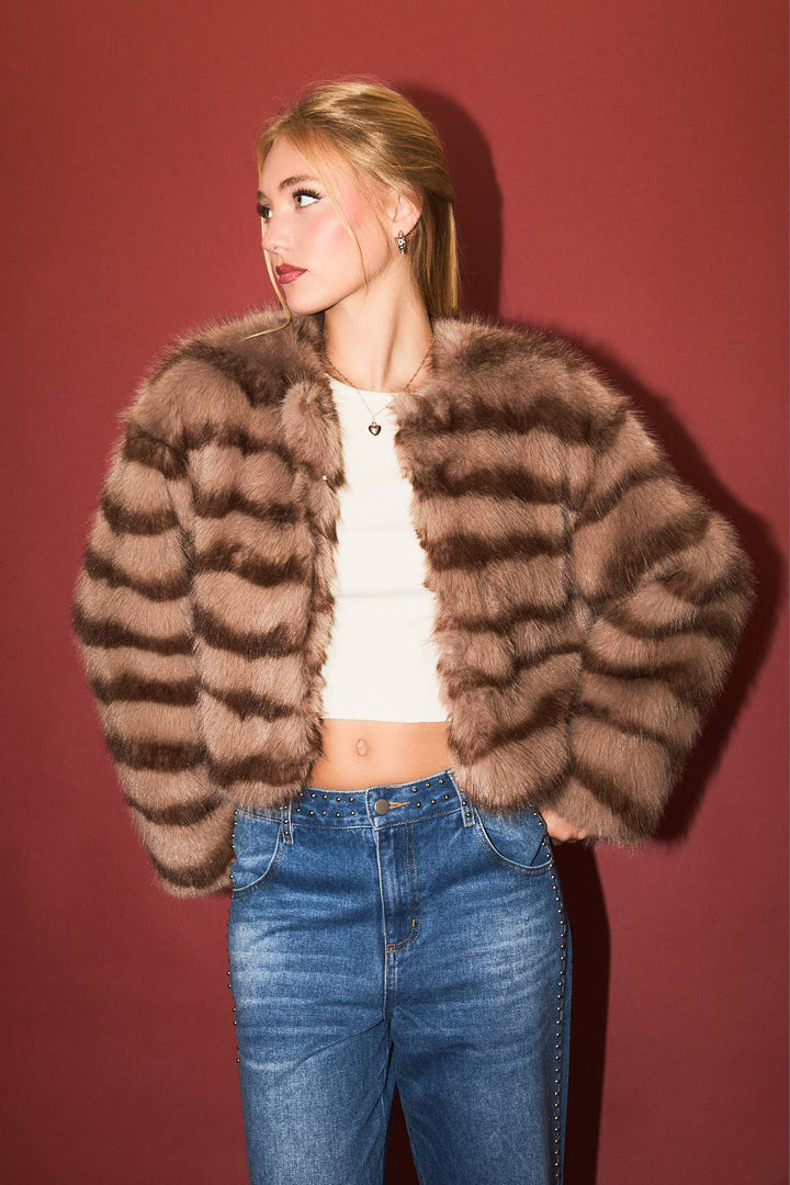 Farrah Faux Fur Crop Coat