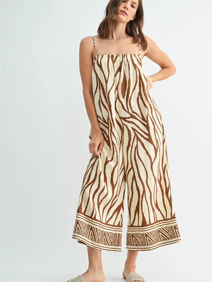 Monaco Border Print Jumpsuit