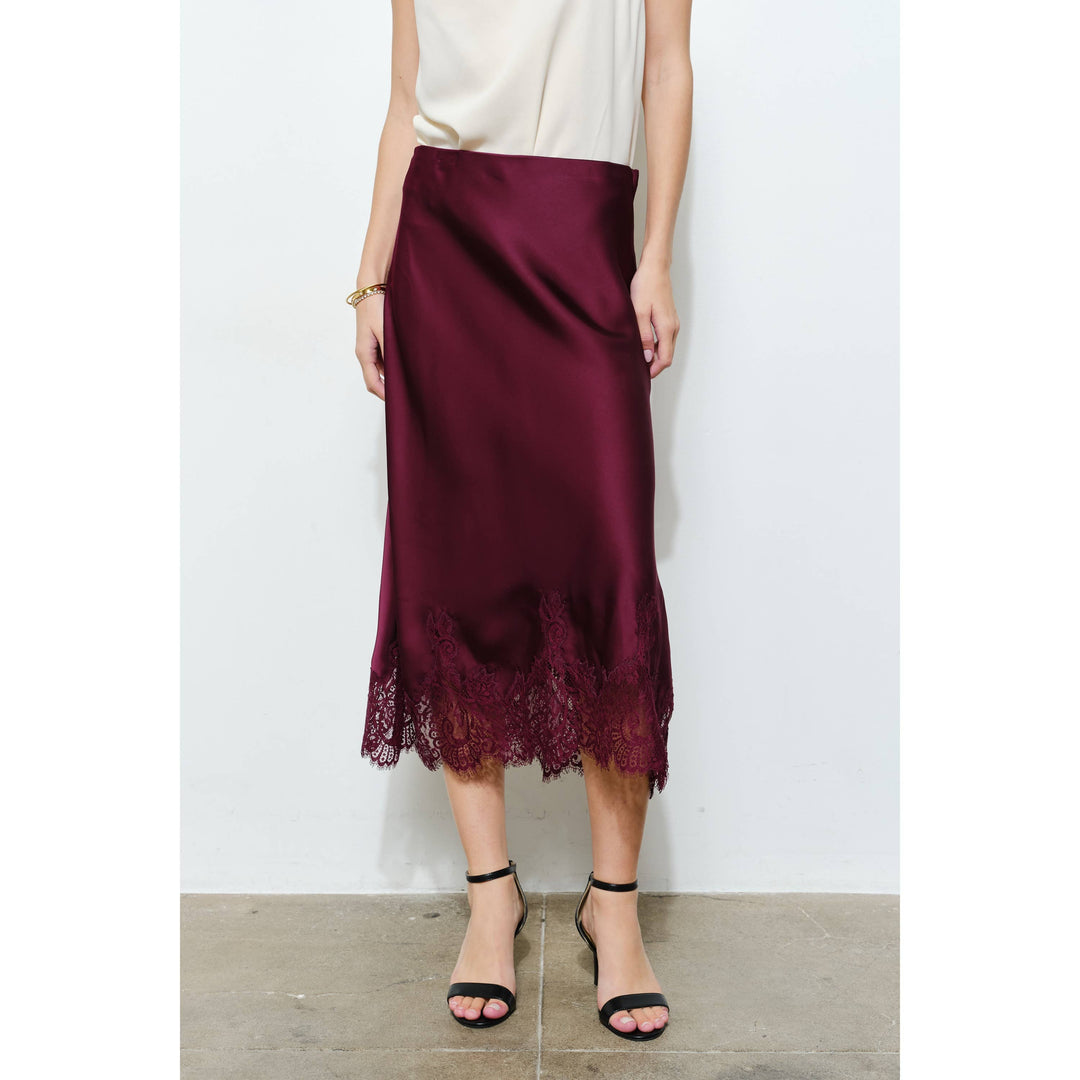 Georgina Lace Silk Midi Skirt