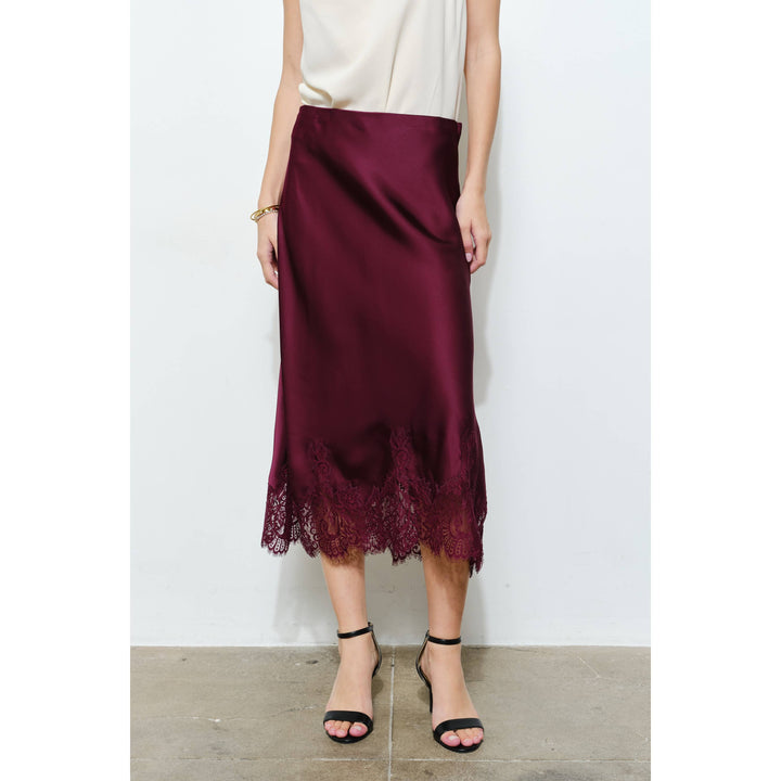 Georgina Lace Silk Midi Skirt