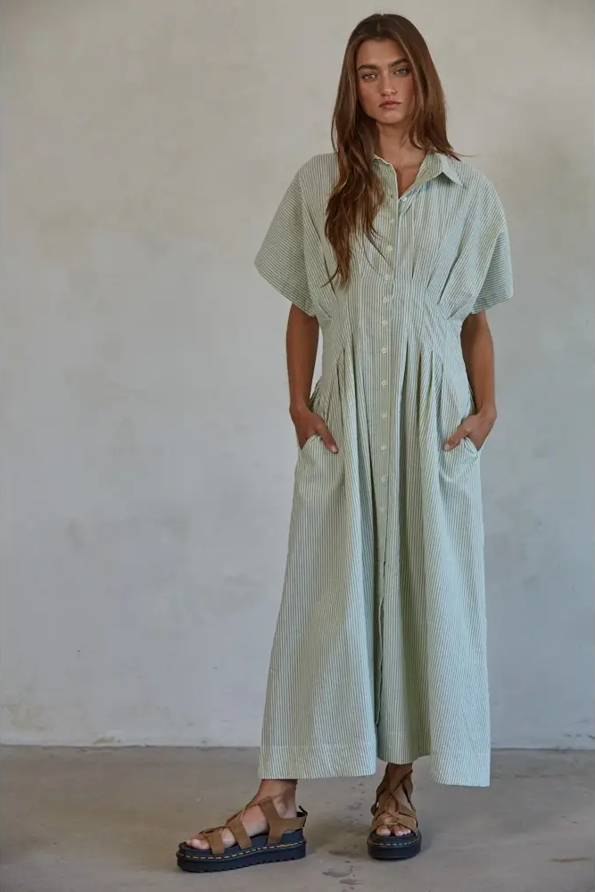 Meadow Button Down Midi Dress