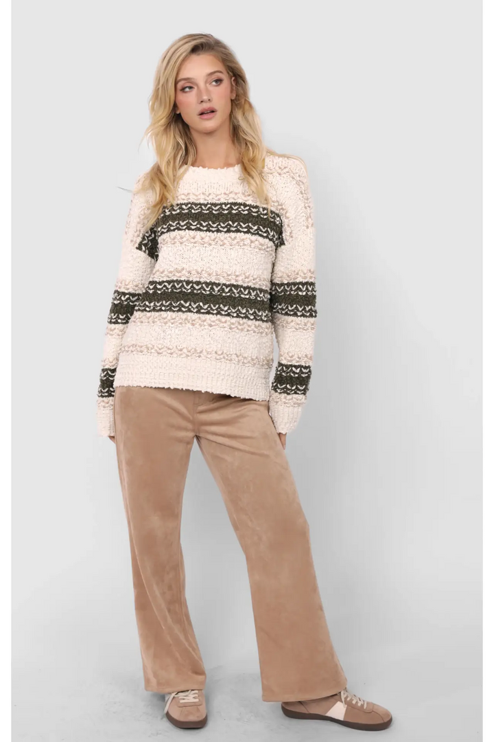 Autumn Textured Striped Sweater