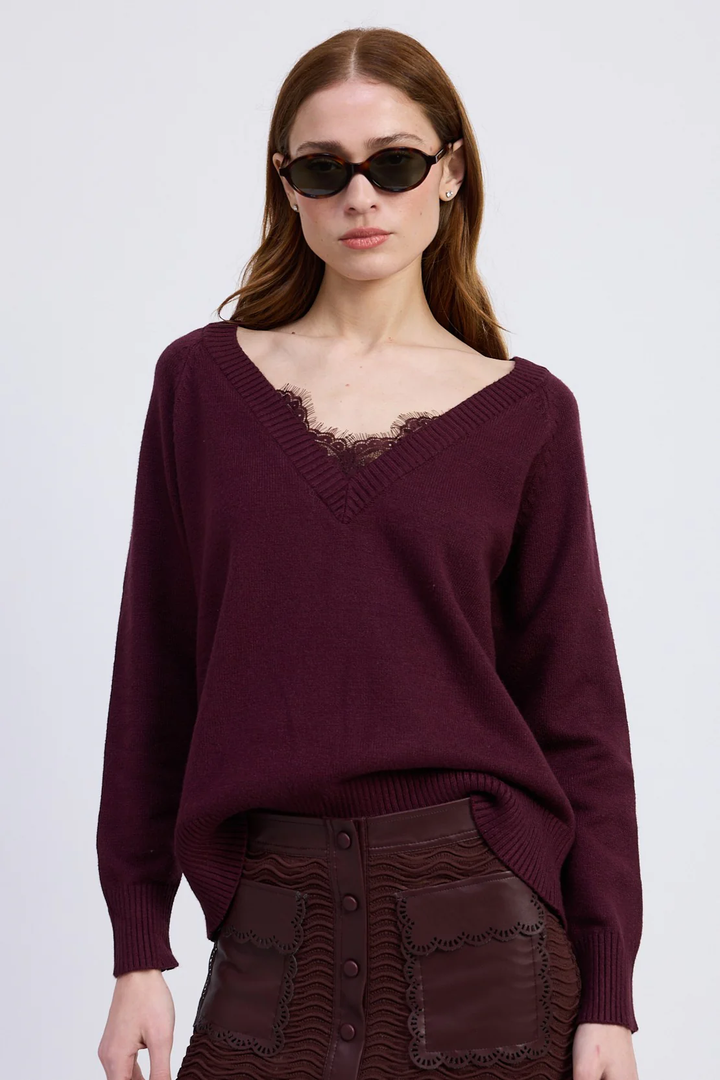 Iona Lace Detail Knit Sweater
