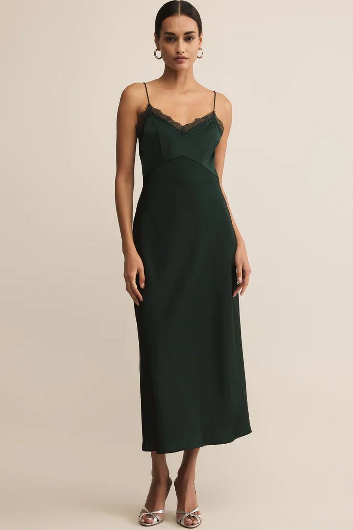 After Hours Satin Midi Dress