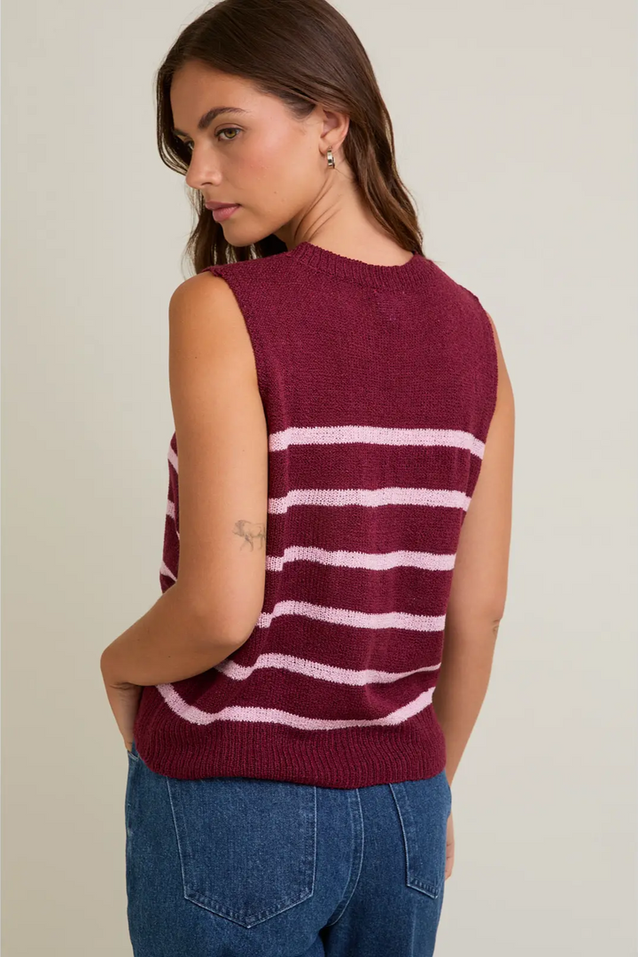 Burke Sleeveless Striped Sweater