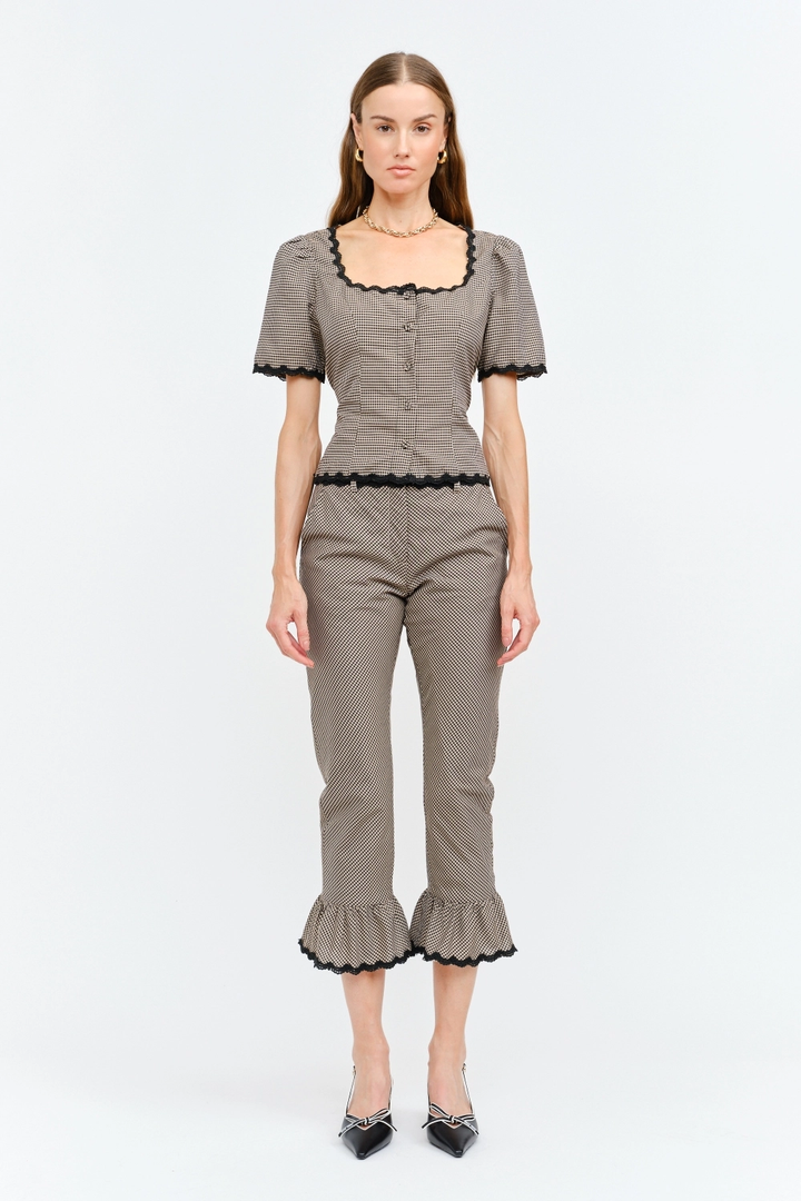 Bobby Gingham Square Neck Top