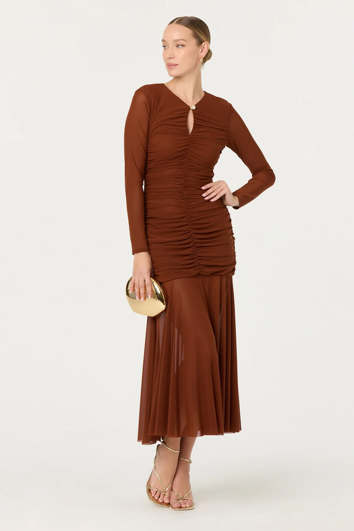 Yasmine Ruched Midi Dress