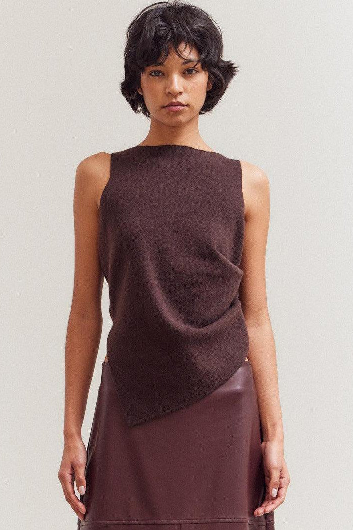 Nancy Asymmetrical Hem Knit Top