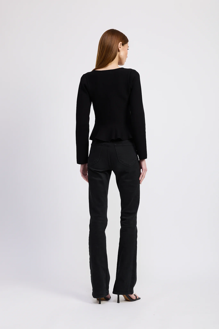 Idah Peplum Bow Button Cardigan