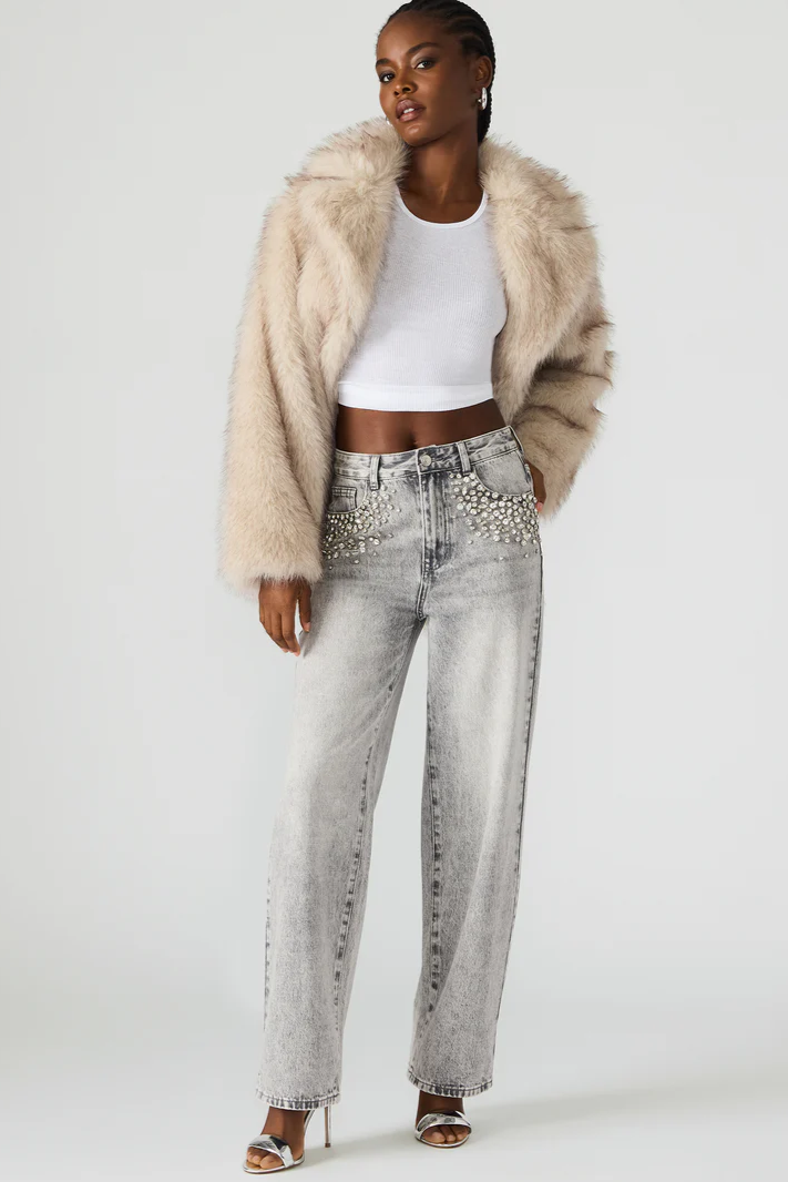 Eras Rhinestone Straight Legs Jeans
