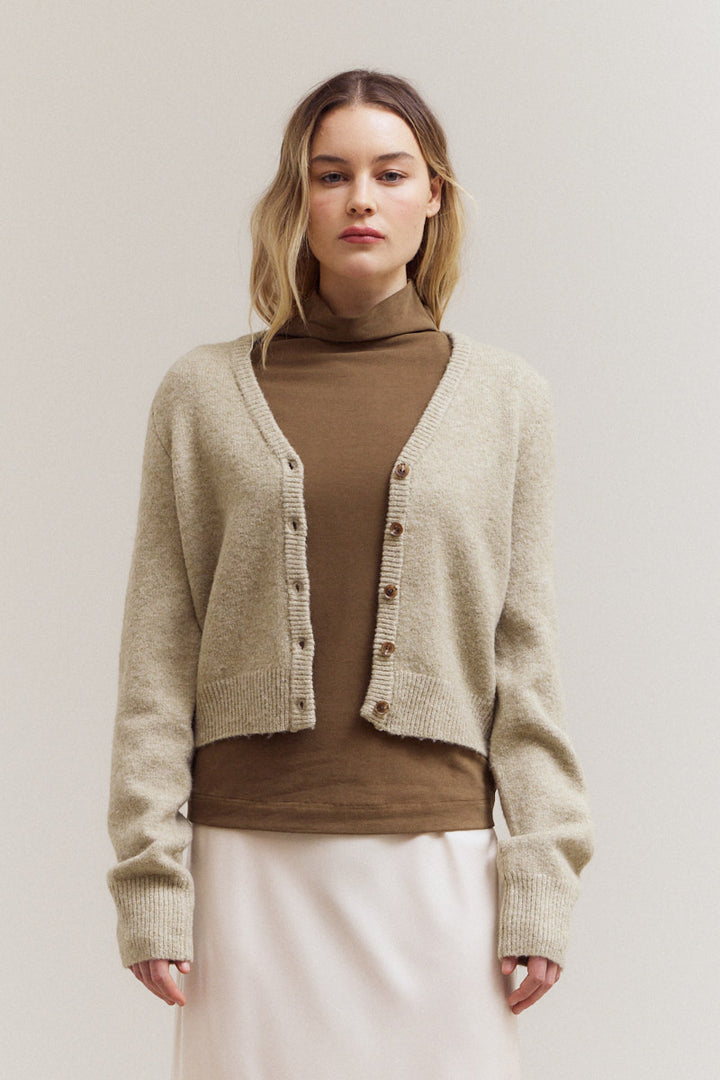 Sage V-Neck Knit Cardigan