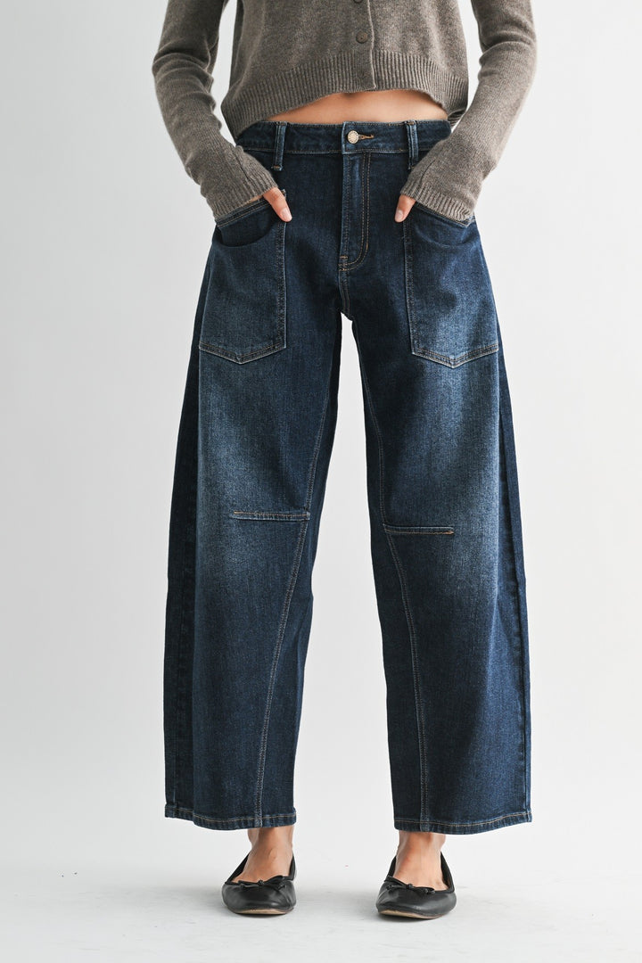 Noah Patch Pocket Barrel Jeans