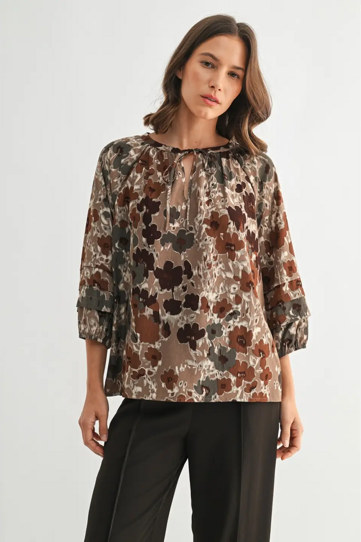 Floral Puff Sleeve Top