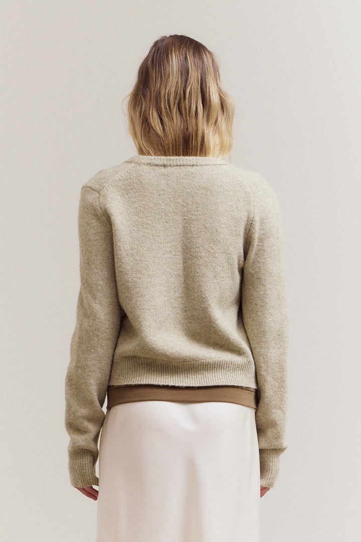 Sage V-Neck Knit Cardigan
