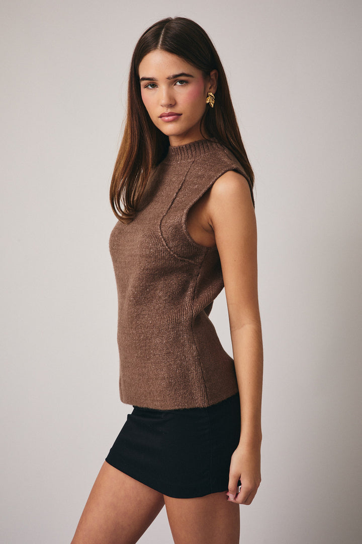 Alix Mock Neck Sleeveless Sweater