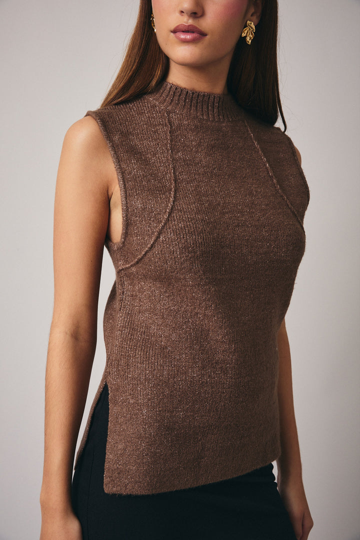 Alix Mock Neck Sleeveless Sweater
