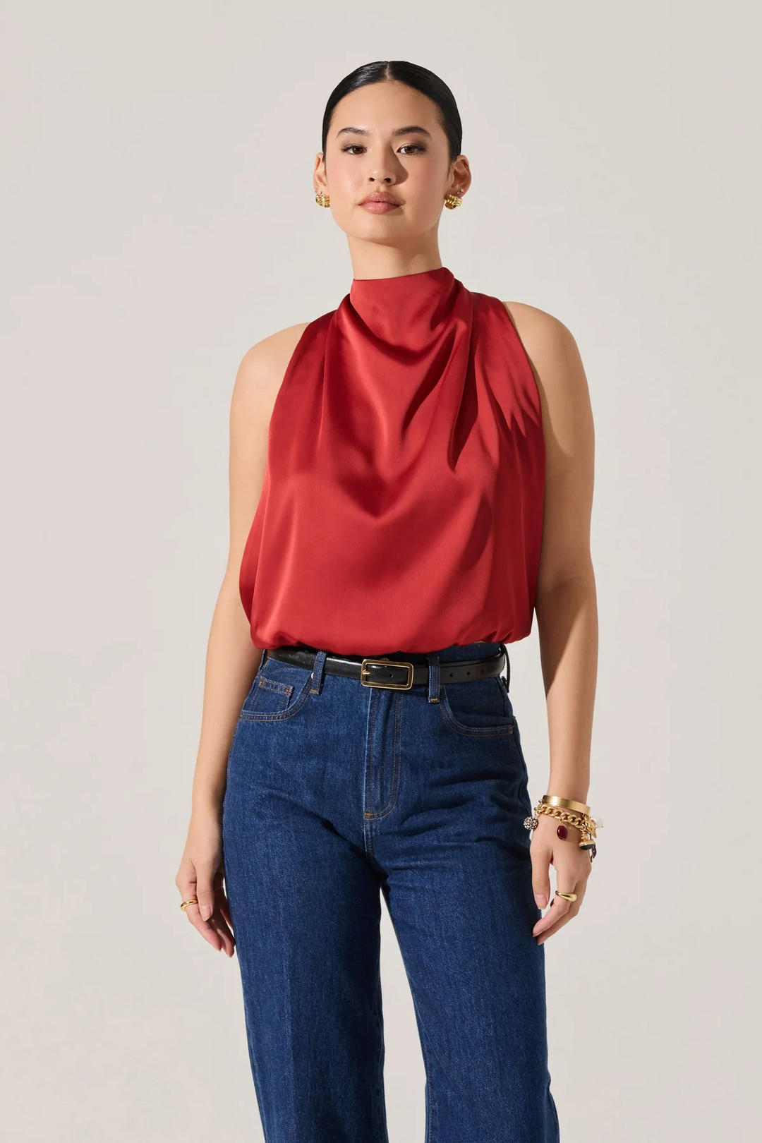 Joleisa Satin High Neck Top