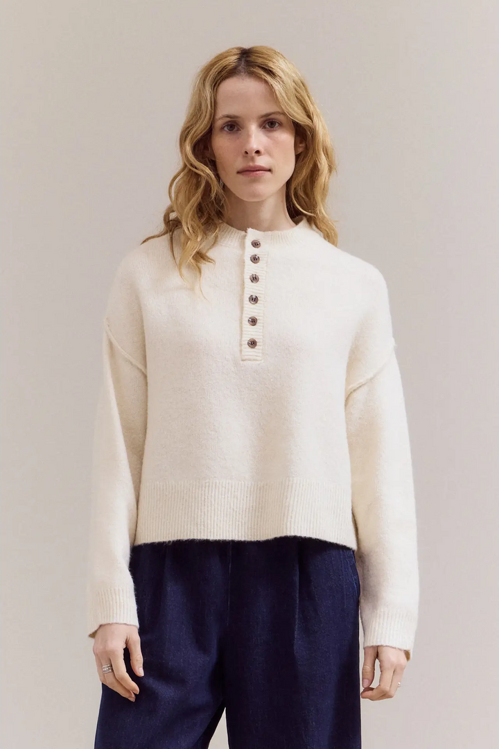 Henley Half Button Down Sweater