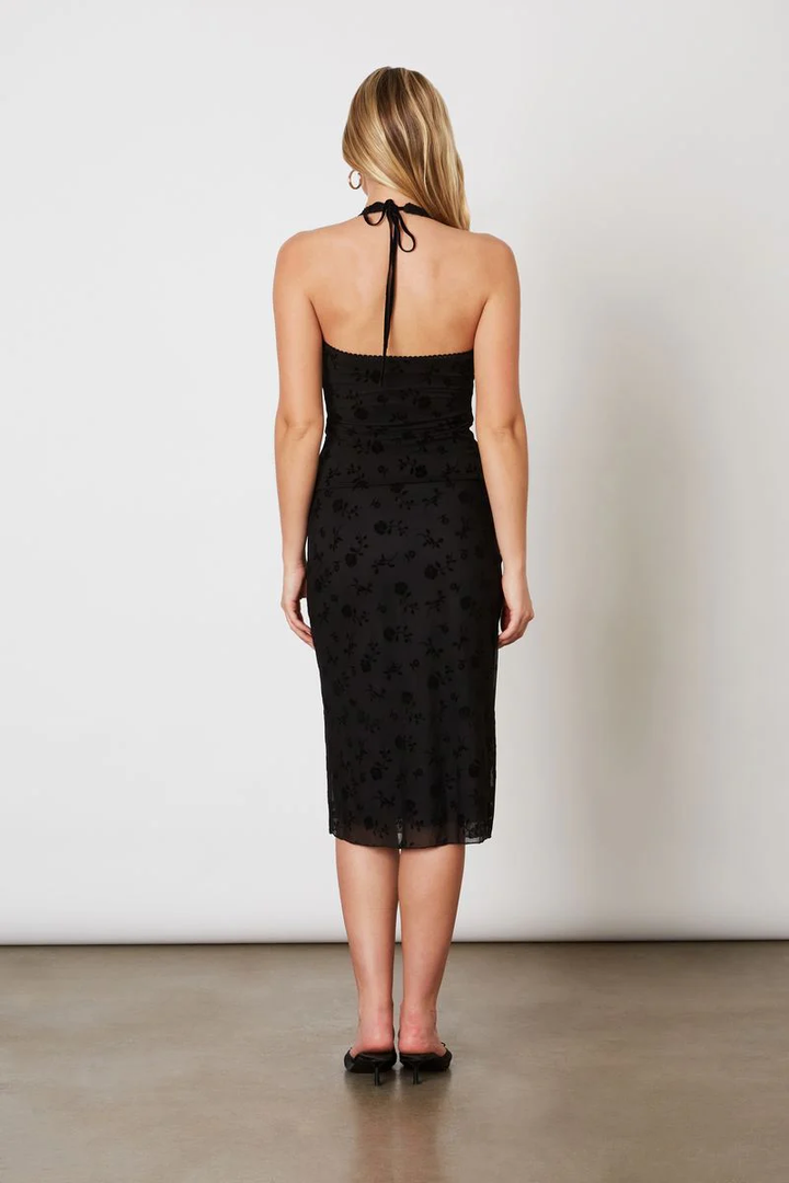 Velvet Mesh Halter Top