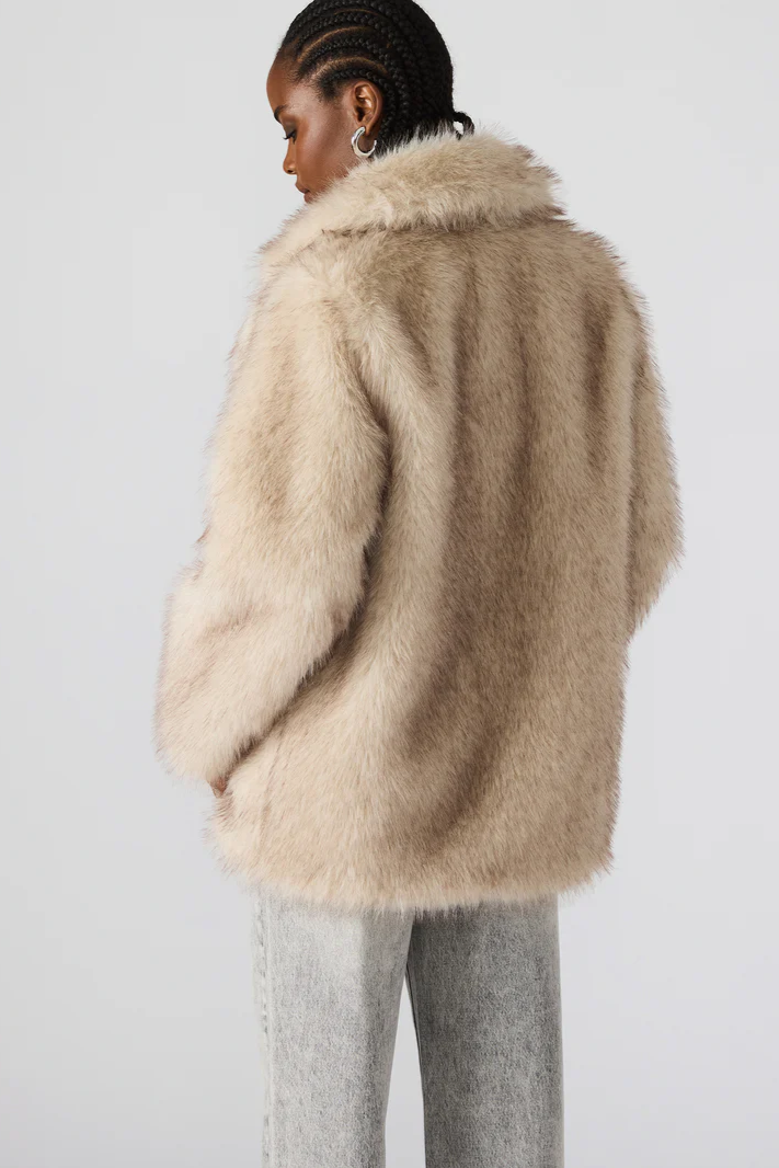 Kindra Faux Fur Collared Coat