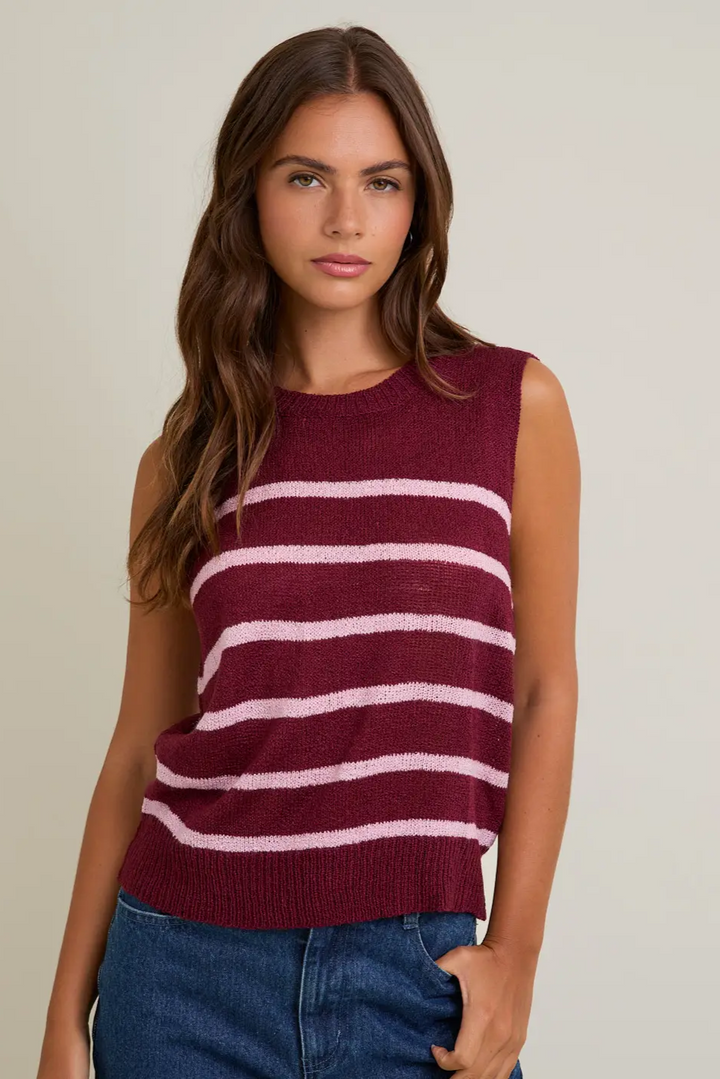 Burke Sleeveless Striped Sweater