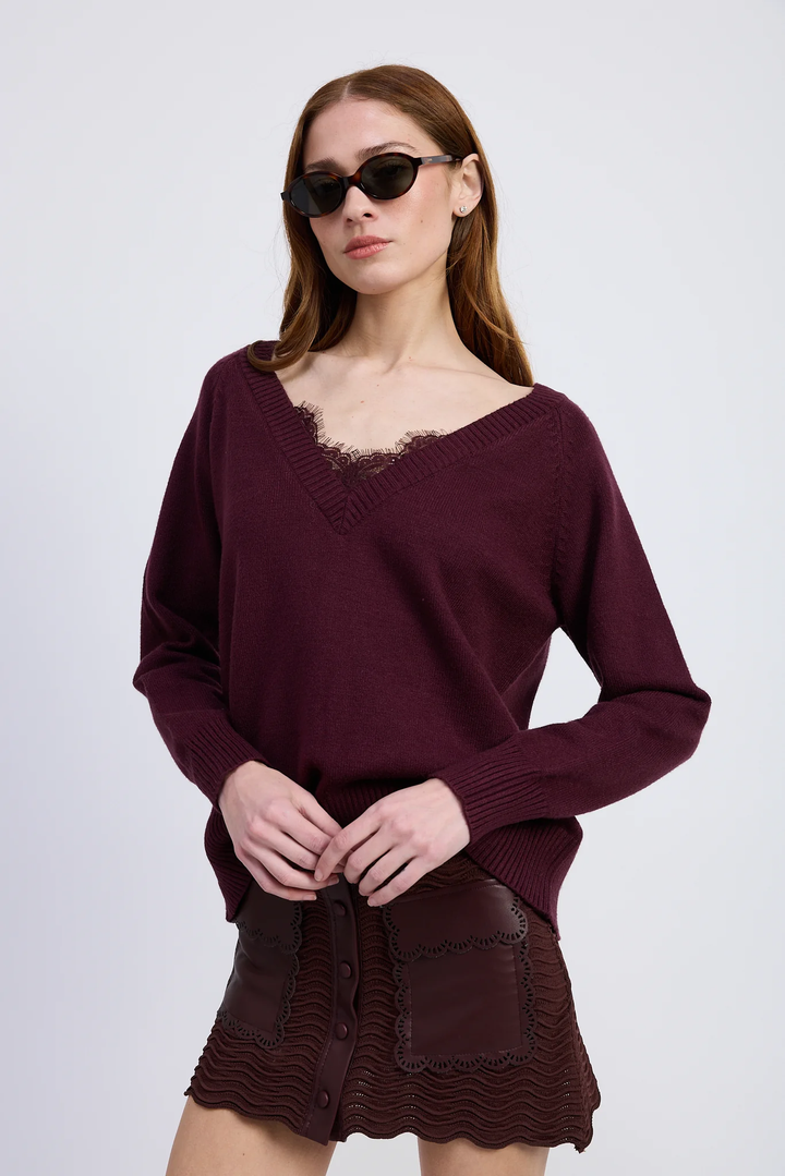 Iona Lace Detail Knit Sweater