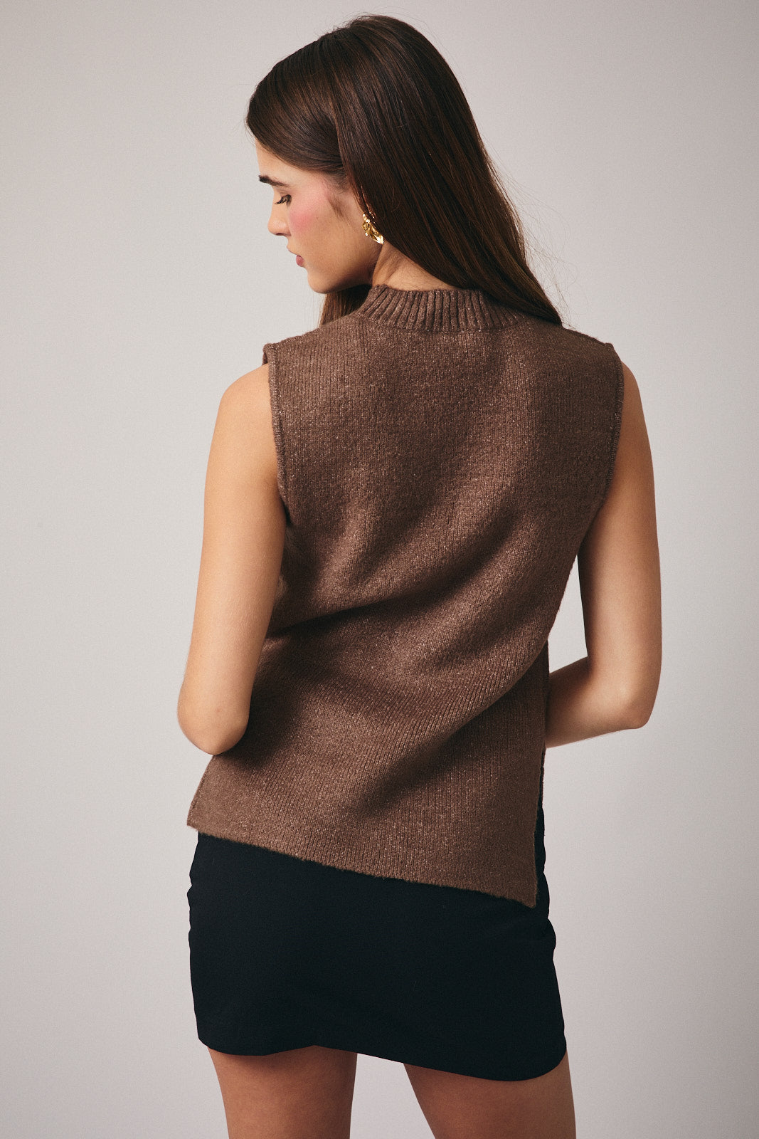 Alix Mock Neck Sleeveless Sweater