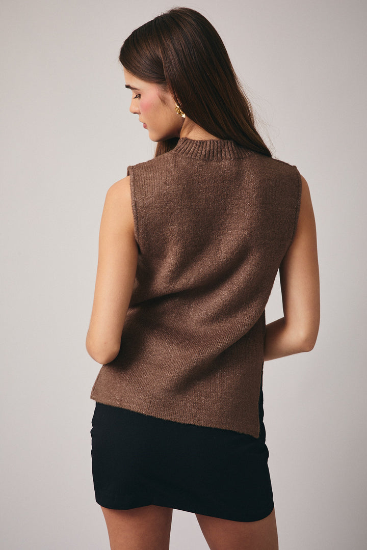 Alix Mock Neck Sleeveless Sweater