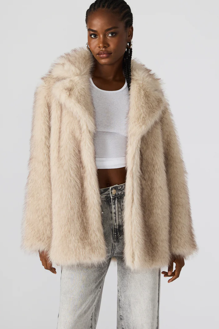 Kindra Faux Fur Collared Coat
