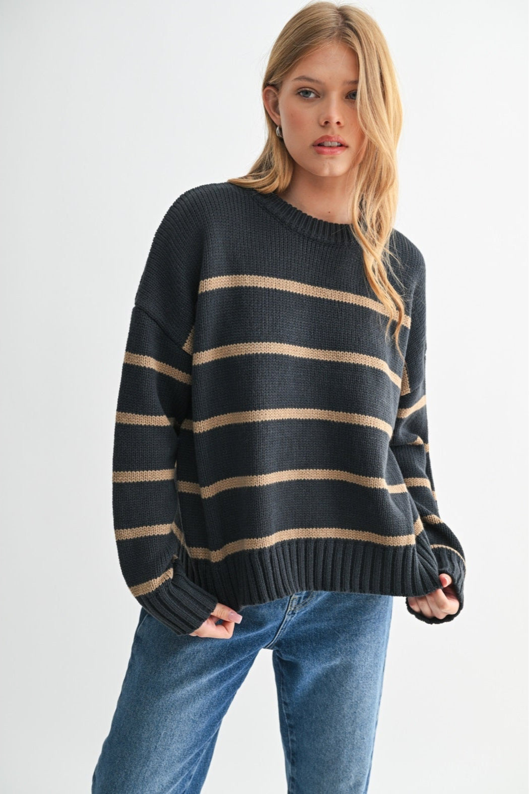 Striped Round Neck Sweater
