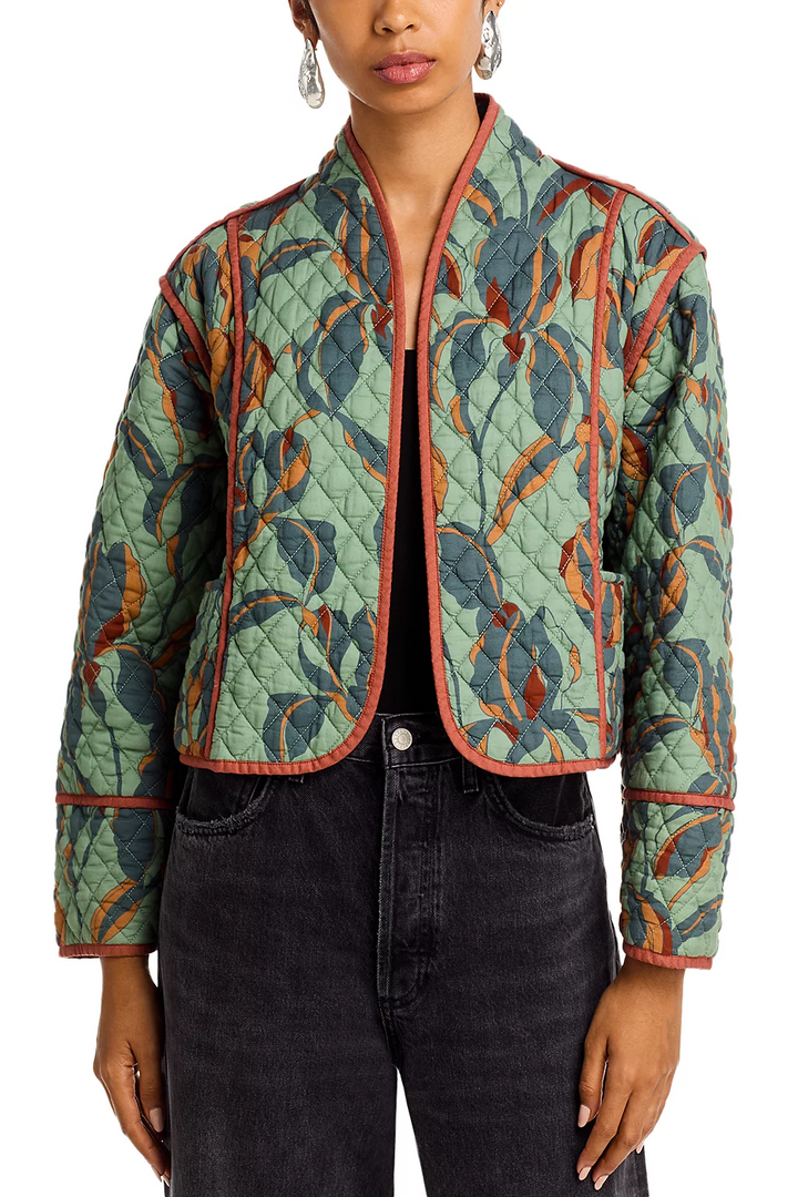 Adalynn Quilted Open Front Cotton Jacket