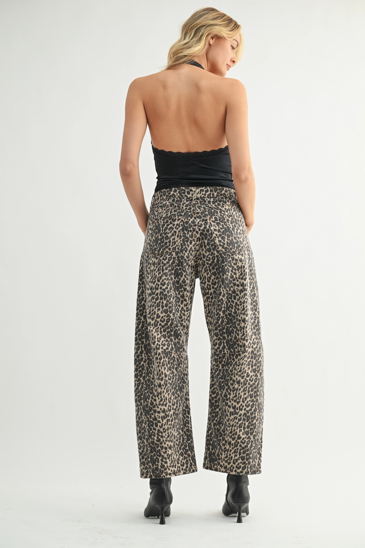 Leopard Barrel Jean