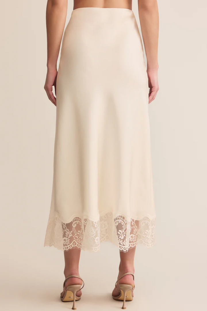 Cinder Lace Satin Midi Skirt