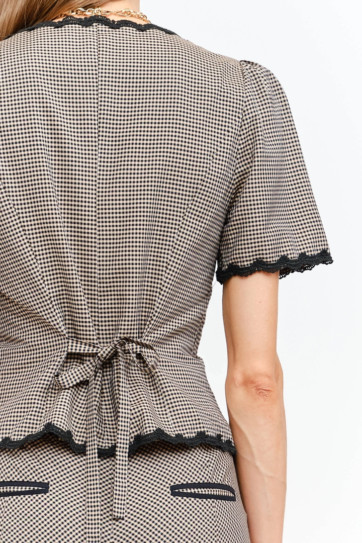Bobby Gingham Square Neck Top