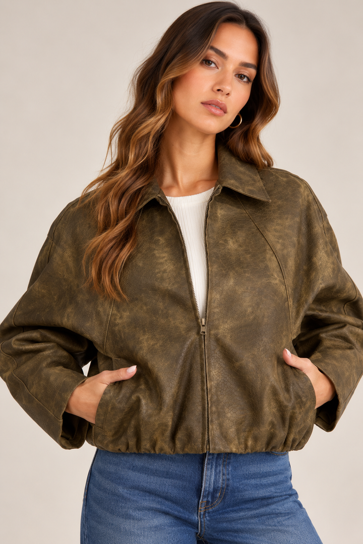 Margot Cropped Bomber Jacket