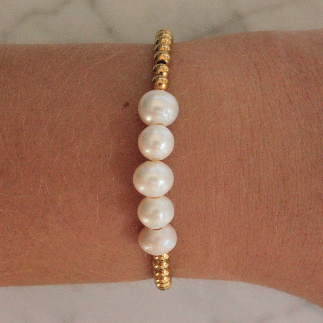 Multi Pearl Gold Bracelet